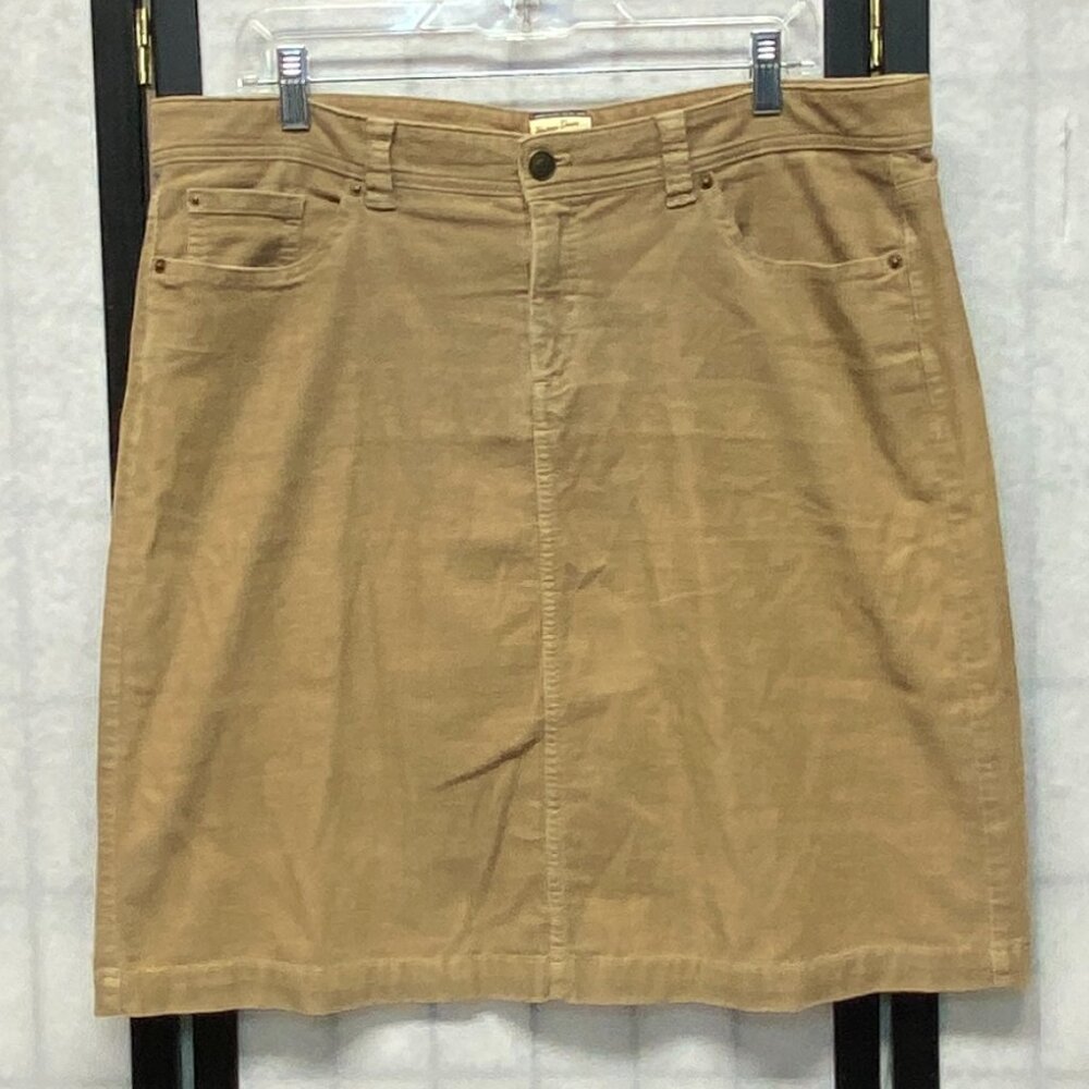 Heritage Denim by GH Bass High Rise Tan Narrow Wale Corduroy A Line Mini Skirt